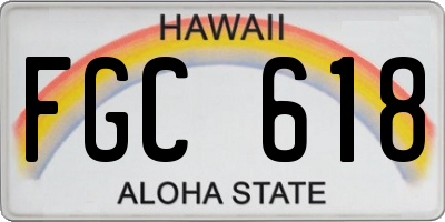 HI license plate FGC618