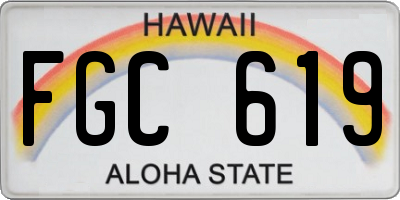 HI license plate FGC619