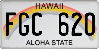 HI license plate FGC620