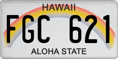 HI license plate FGC621
