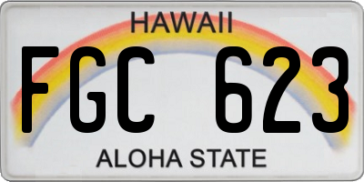 HI license plate FGC623