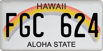 HI license plate FGC624