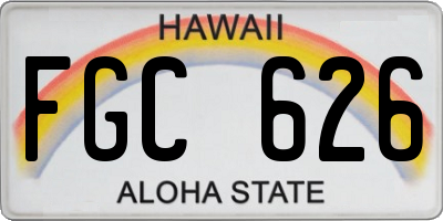 HI license plate FGC626