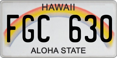 HI license plate FGC630