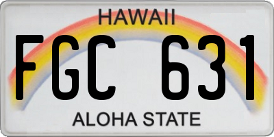 HI license plate FGC631