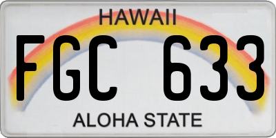 HI license plate FGC633