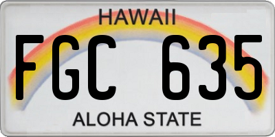 HI license plate FGC635