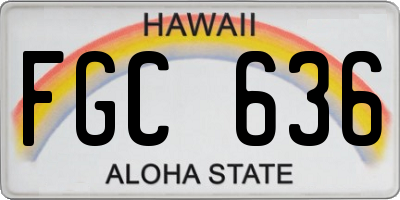 HI license plate FGC636