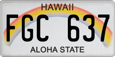 HI license plate FGC637