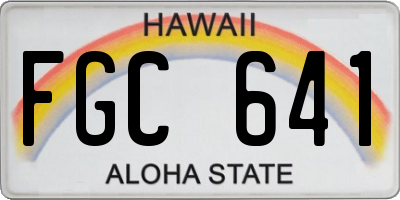 HI license plate FGC641