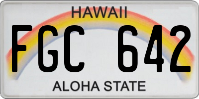 HI license plate FGC642