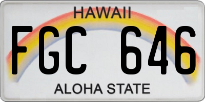 HI license plate FGC646