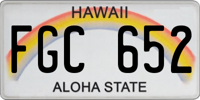 HI license plate FGC652
