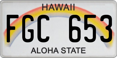 HI license plate FGC653