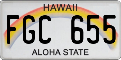 HI license plate FGC655