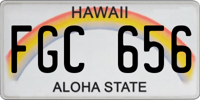 HI license plate FGC656