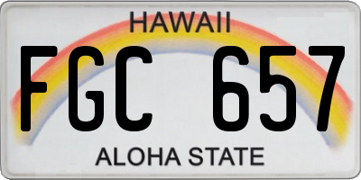 HI license plate FGC657