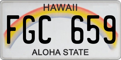 HI license plate FGC659