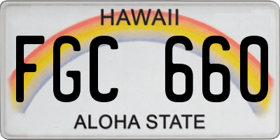 HI license plate FGC660