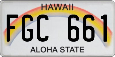 HI license plate FGC661