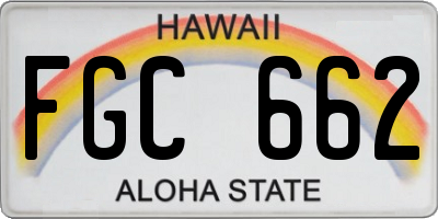 HI license plate FGC662