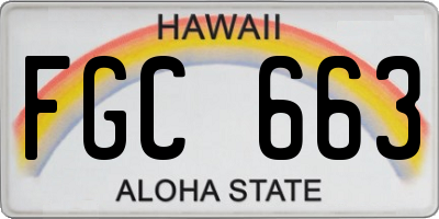 HI license plate FGC663