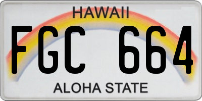 HI license plate FGC664