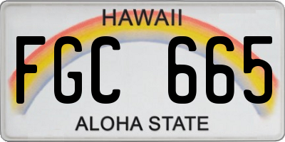 HI license plate FGC665