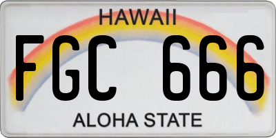 HI license plate FGC666