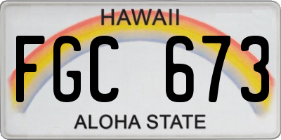 HI license plate FGC673