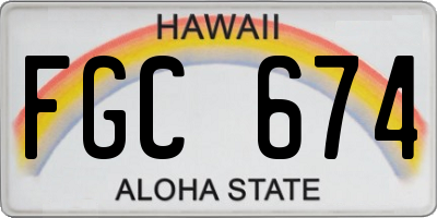 HI license plate FGC674