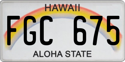 HI license plate FGC675
