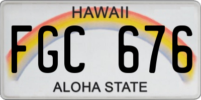 HI license plate FGC676