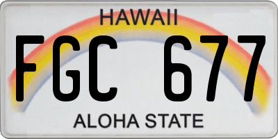 HI license plate FGC677