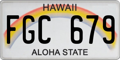 HI license plate FGC679