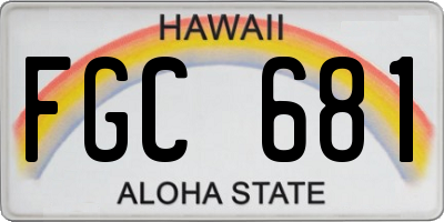 HI license plate FGC681