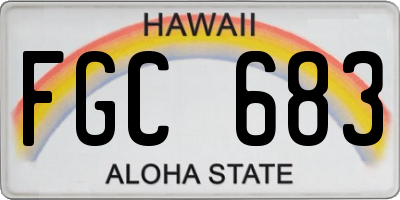 HI license plate FGC683