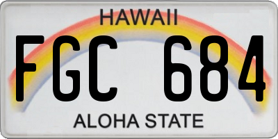 HI license plate FGC684
