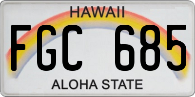HI license plate FGC685