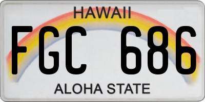 HI license plate FGC686