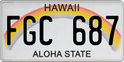HI license plate FGC687