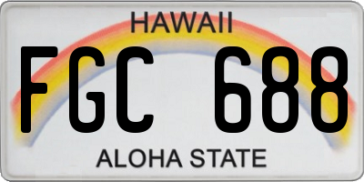 HI license plate FGC688