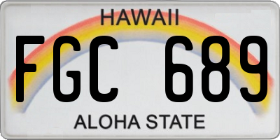 HI license plate FGC689