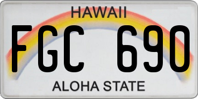 HI license plate FGC690