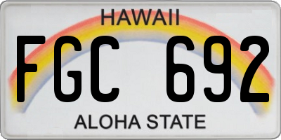 HI license plate FGC692
