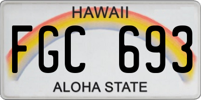 HI license plate FGC693