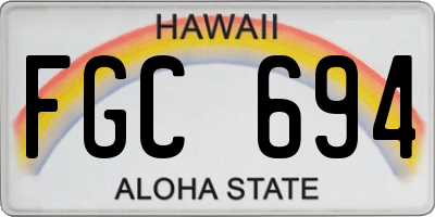 HI license plate FGC694