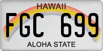 HI license plate FGC699