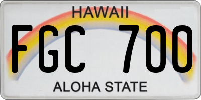 HI license plate FGC700