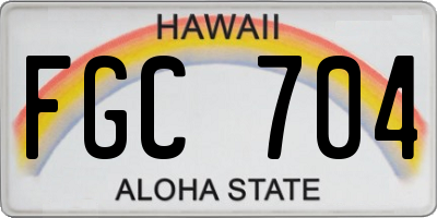 HI license plate FGC704